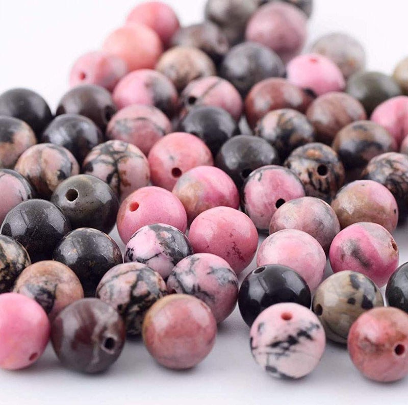 LIFAVOVY Genuine Black Rhodonite Beads for Jewelry Making Gemstone Semi Precious Stone Round 6mm Strand 15""(58-62pcs) - Image 4